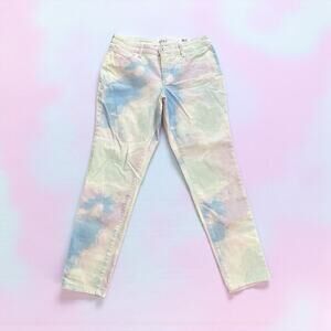 Style & Co Tie-Dye Curvy Skinny Leg Mid-Rise Slimming Denim Jeans Women's 12